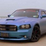 Queenz Dipped Charger in Chameleon Pearls Blue to Purple. Matte Finish Custom Paint job.