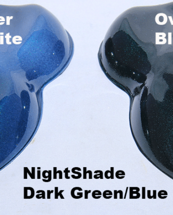 Nightshade Green-Blue Candy Paint Pearl over White and over Black