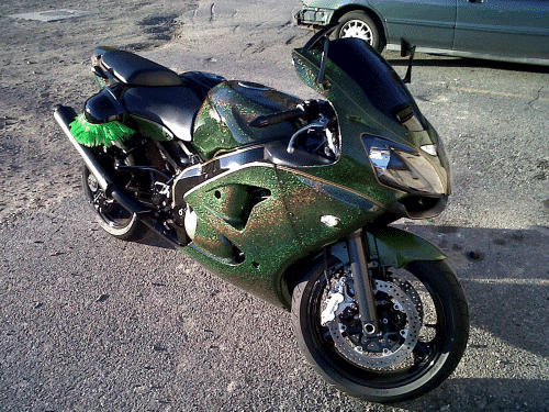 Green Holographic Metal Flake Super Bike Paint With Pearl - How To Paint Metal Flake On Motorcycle