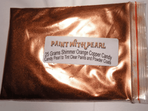 25 gram bag of shimmer orange copper candy