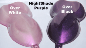 Nightshade Purple Pink Candy Paint Pearl over White and Black
