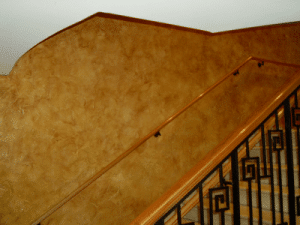 Bronze Copper Candy Pearls over tan base latex used in Faux Finish Glaze.