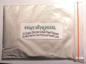 25 gram bag of green shimmer ghost pearl