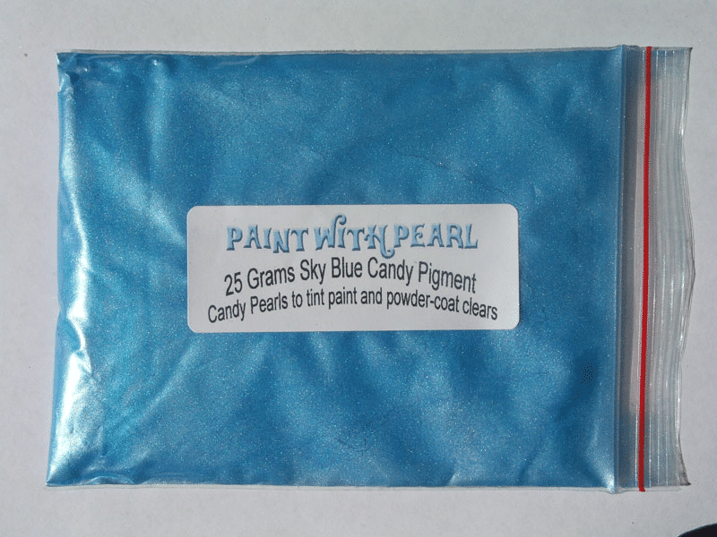 Sky Blue Candy Pearl in 25 Gram Bag.