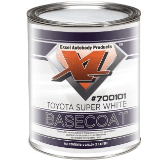 Toyota Super White Basecoat picture of gallon can.