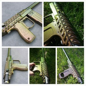 Ceramic gun coatings with 4739CS Gold Green Bronze Chameleon.