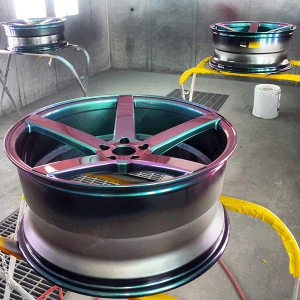 Red Green Blue Chameleon Paint Pearls on wheels.