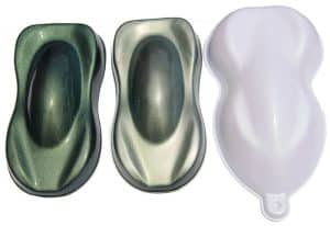 4759iy yellow green indigo chameleon paint on black, silver, and white speed shapes.