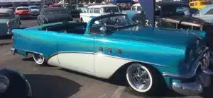 Car Show buick painted with blue holographic metal flake