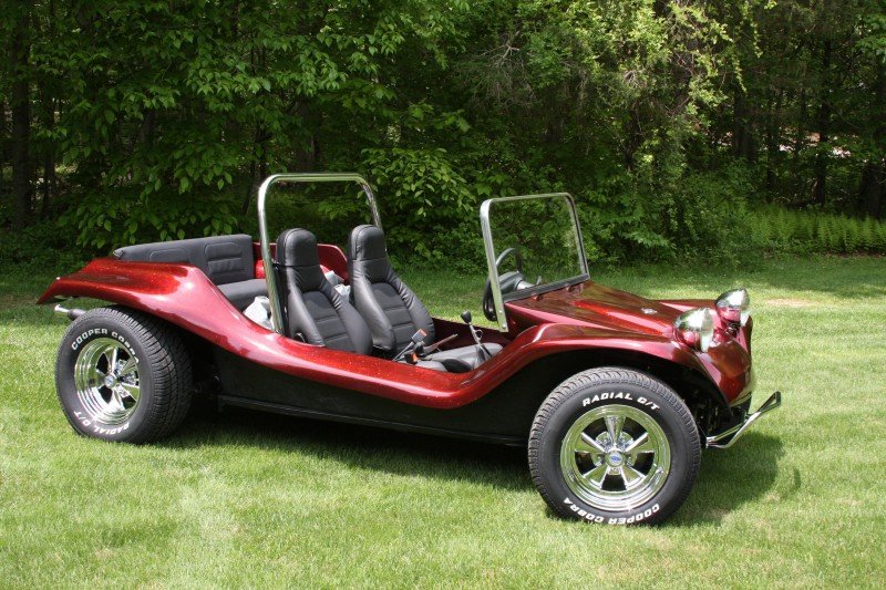 fire red metal flake dune buggy