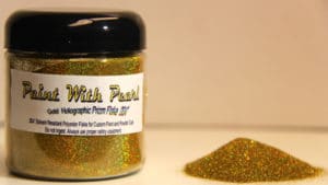 Gold Holographic metal flake will give your project a bright gold look with rainbow laser reflections.