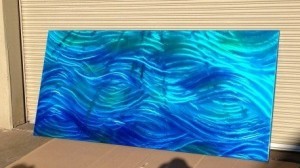 metal art with blue ghost pealrl