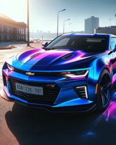 Custom Paint concept purple-ghost-blue-camaro
