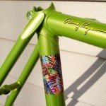 Gold Ghost Pearl on Lime Green base coat making this bicycle stand out above the rest.