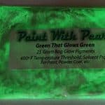 Glow in the Dark paint pigments. Green glows green pigment for paint and other coatings.
