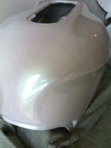 Shimmer Green Pearl Kawasaki tank.