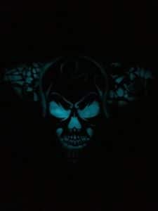 blue glow skulls