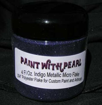 Indigo Metal Flake works great in all solvent based paints, epoxies, and even powder-coats.