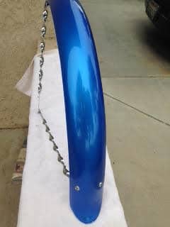 Royal-Sapphire Blue Candy Pearls on Bike Fender.