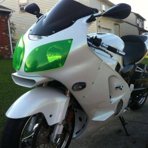 Shimmer Green Pearl Kawasaki front end.