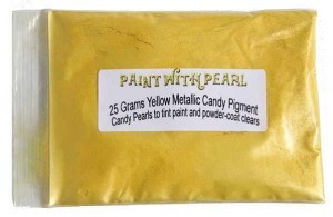 Yellow metallic paint, or candy pearl is a warm yellow custom paint.